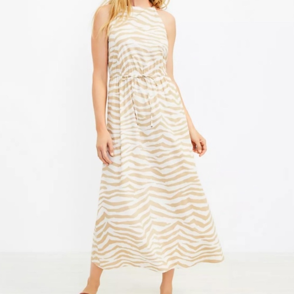 LOFT Zebra Maxi Dress XSP